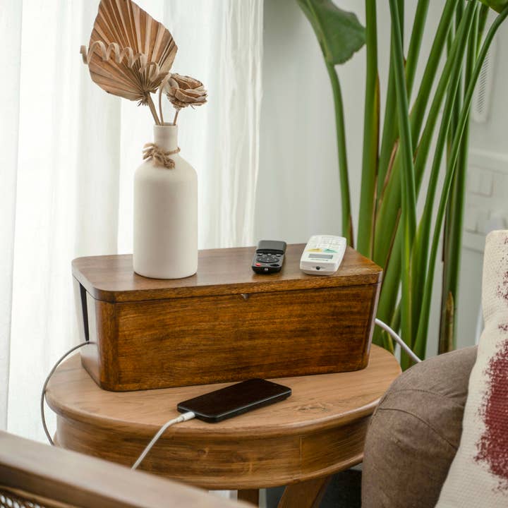 LuxeDesigns Co LLC - Wholesale Desk organiser - Cable Management Box - Natural Wood6