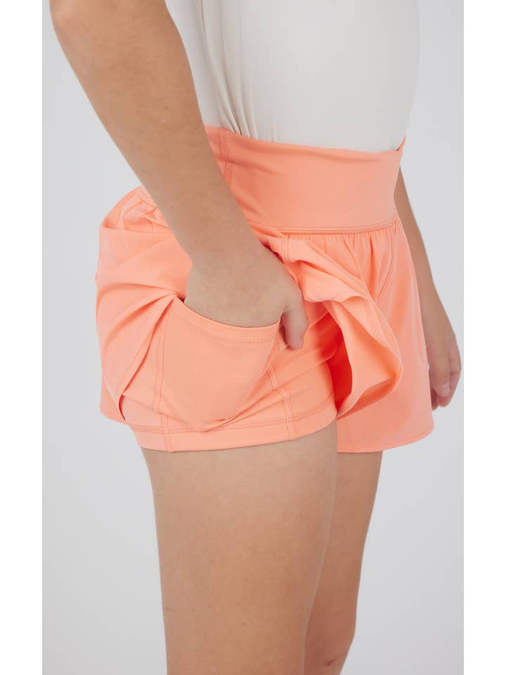 90 Degree by Reflex - Wholesale Shorts - Kids - Girls Crossover Hybrid Short with Inner Pant