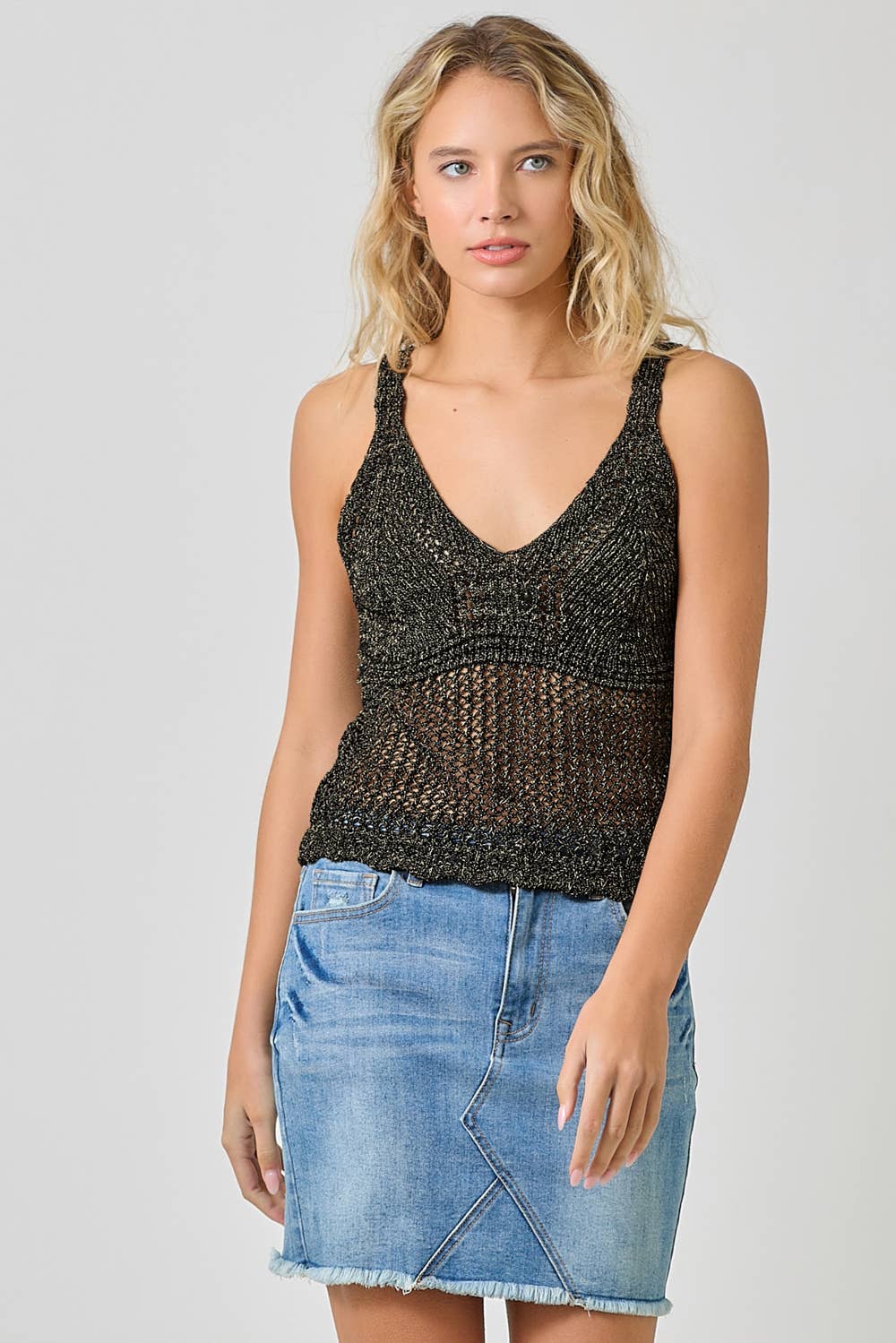 Mystree - Vente Caraco – femme - 61099 Débardeur Tricot Style Crochet15