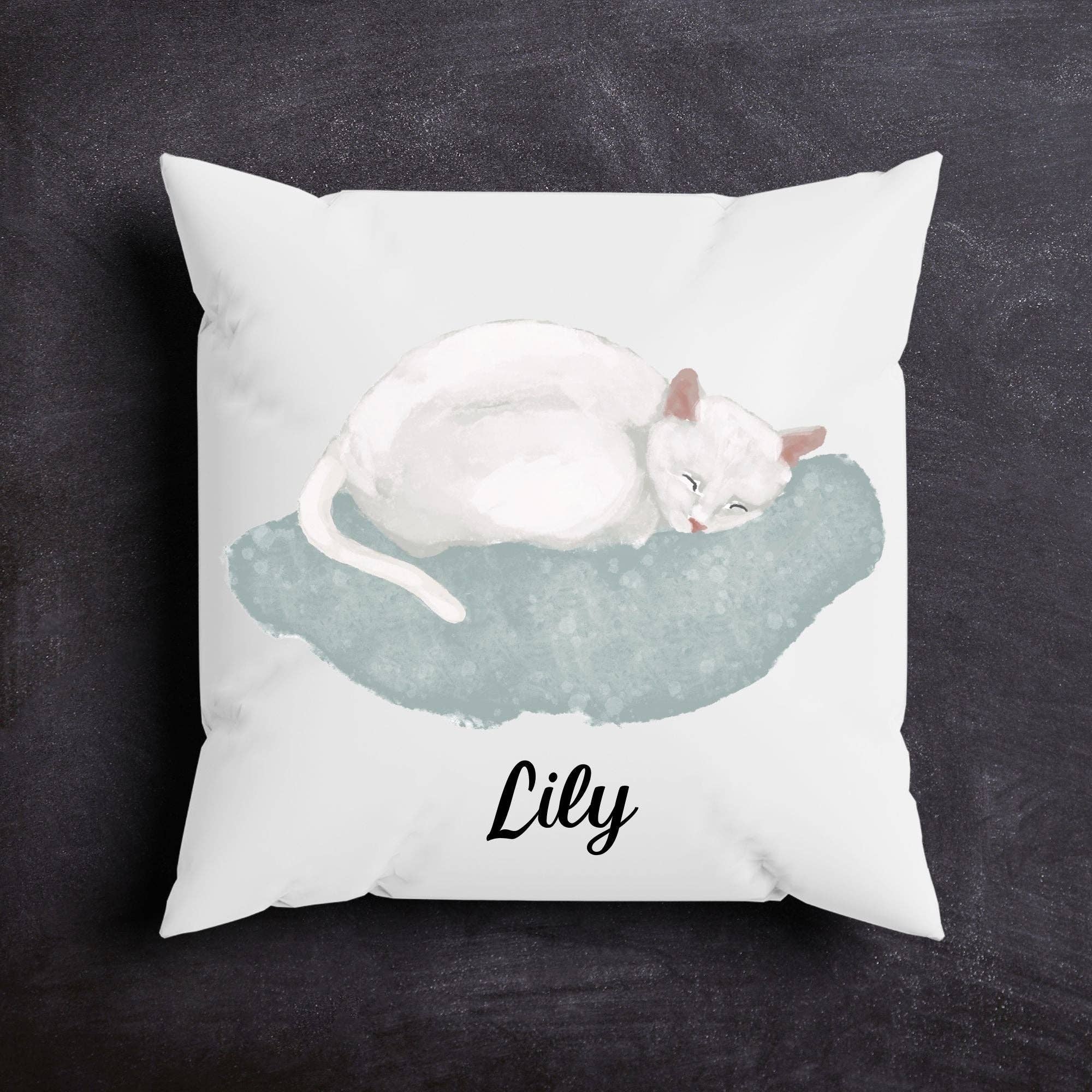 MerikaArt - Wholesale Throw/Decorative Pillow - Sleeping White Cat Pillow4
