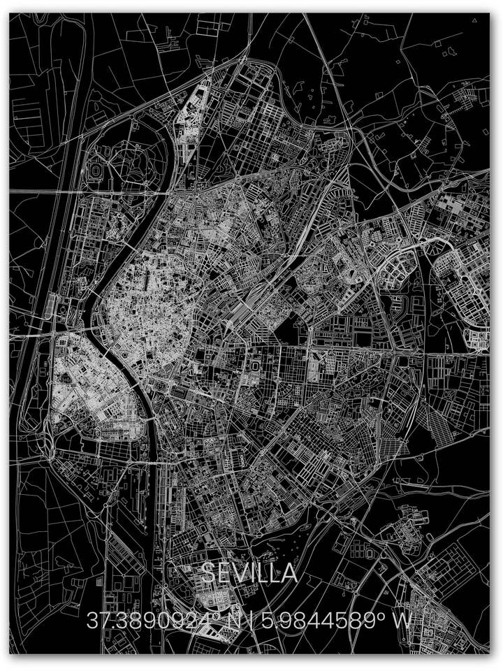 Plan de ville en métal Sevilla pour la vente par Brandthout.