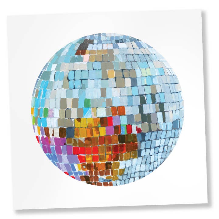 Life Of The Party Print Disco Ball Peinture sur papier pour la vente par Ashley Treece