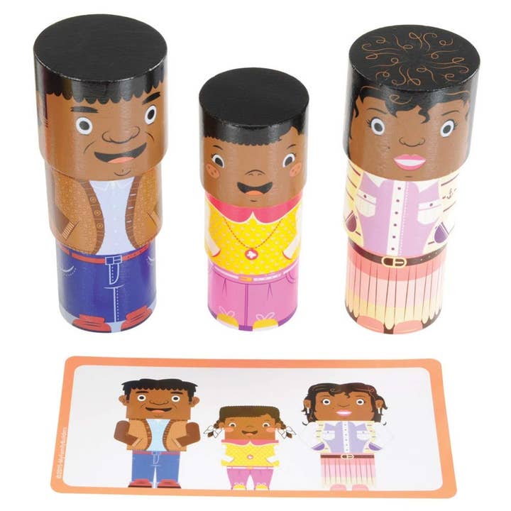 MyFamilyBuilders - Wholesale Building Set - Kids - 48-Piece Diverse Family Play Set - Magnetic Wooden Blocks.5