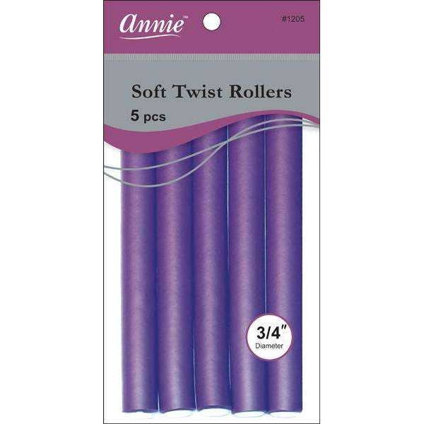 Annie International, Inc. - Wholesale Hair Curlers - Annie Soft Twist Rollers 3/4" Purple (5pcs)
