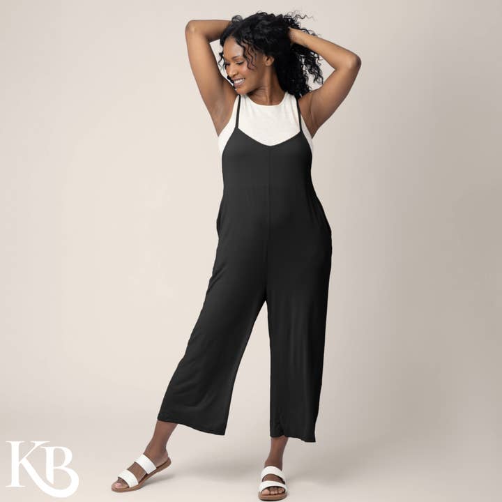 Black Charlie Maternity & Nursing Romper for wholesale on Faire