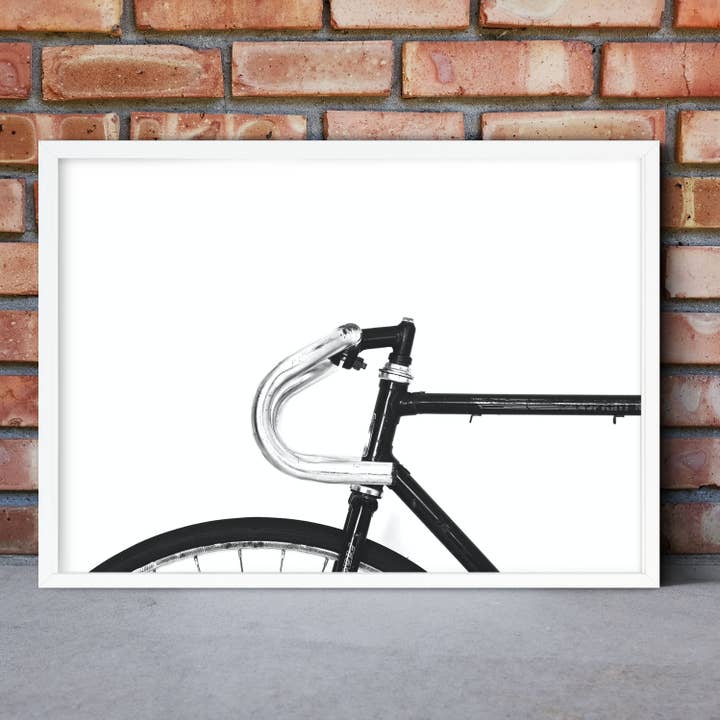 Framed Minimal Bicycle Photography Print for wholesale by Lelloliving