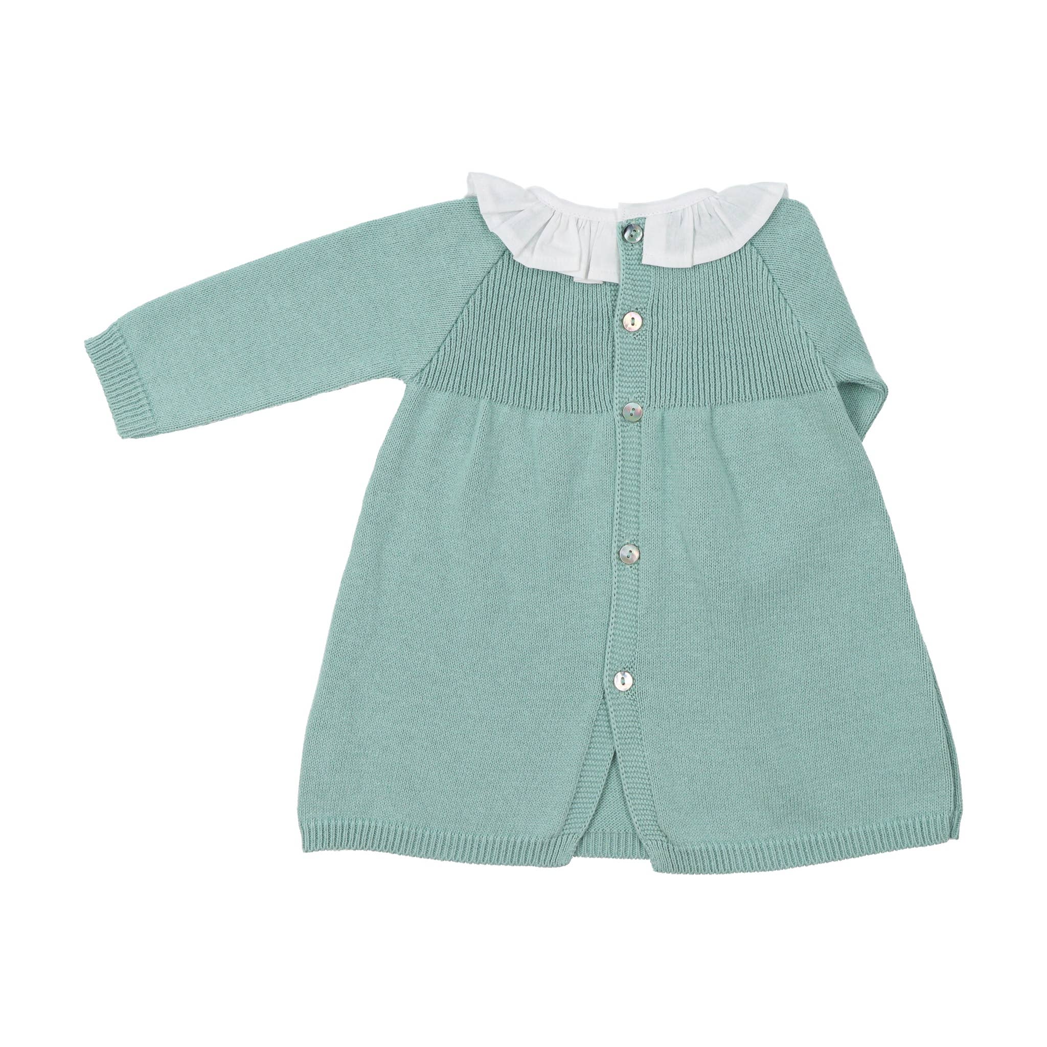 Bean Baby Clothes - Wholesale Dress - Baby - Vestido de Malha de Algodão para Bebé com Gola de Tecido8