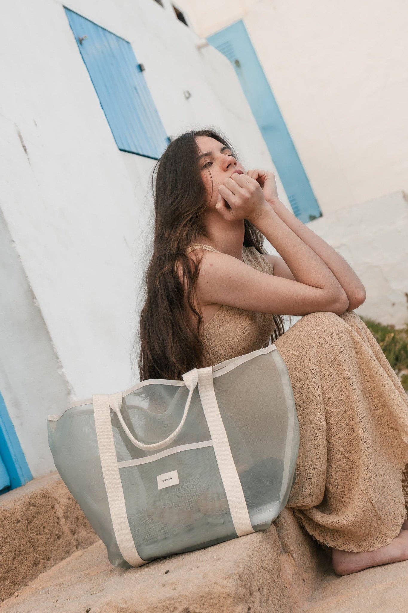 Recitem – Großhandel Tragetasche – Damen – Schlichte Inès Tragetasche mit durchsichtigem Mesh-Design3