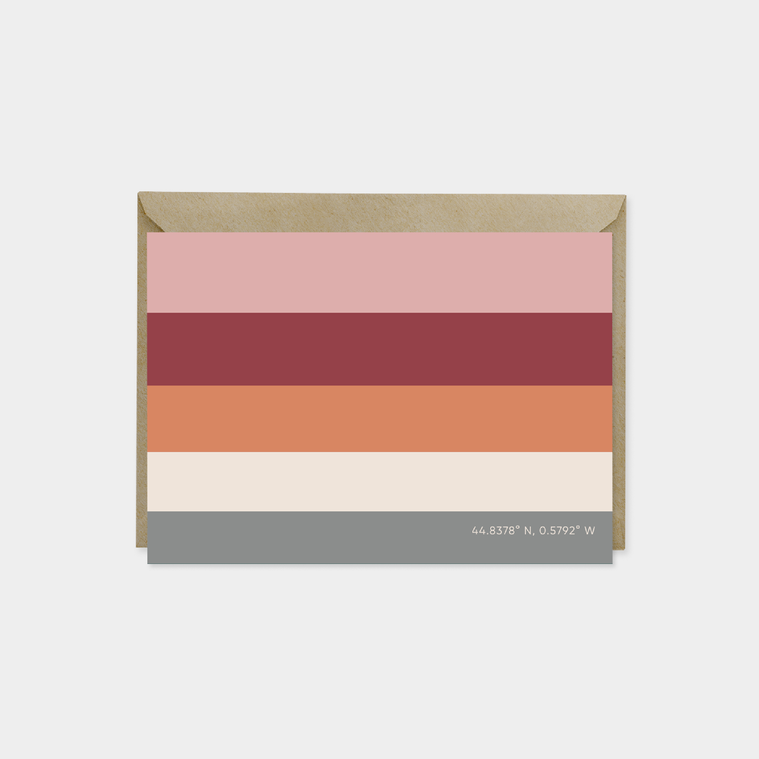 The Design Craft – Cartão de saudação diária por atacado – Cartão de Viagem de Coordenadas de Cor de Bordeaux França2