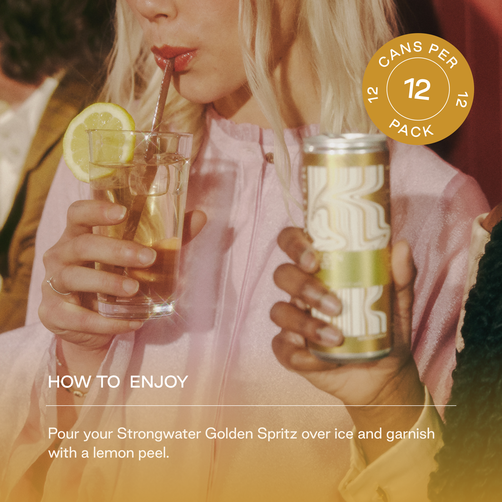 Strongwater – Großhandel Soda/kohlensäurehaltiges Getränk – Sprudelnder NA Golden Spritz - Bitters & Soda7