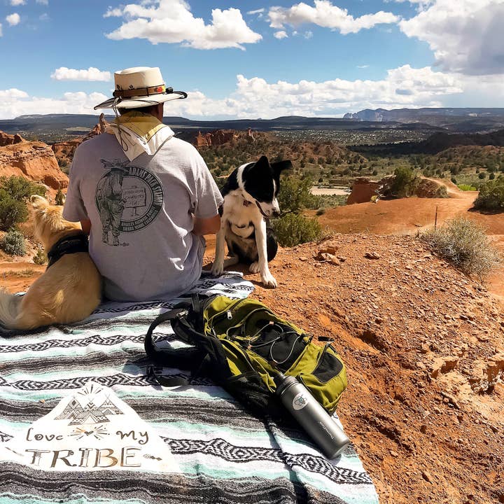 Mexican Blanket "Love My Tribe"- Mint | Yoga, Camping, Beach for wholesale by Lil Be