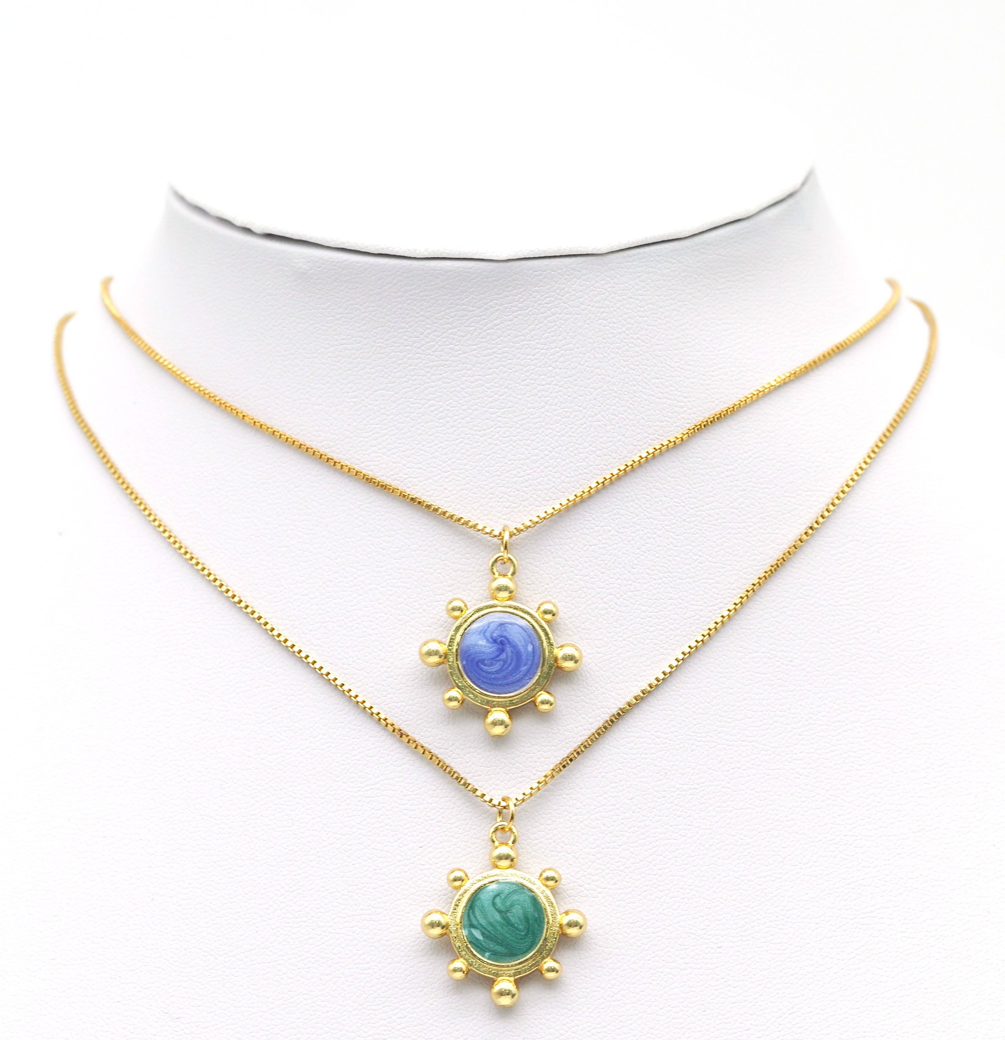 BestBeads&Beyond - Wholesale Individual Charm/Pendant - Enamel Round Flower Pendant, Sku#JD283