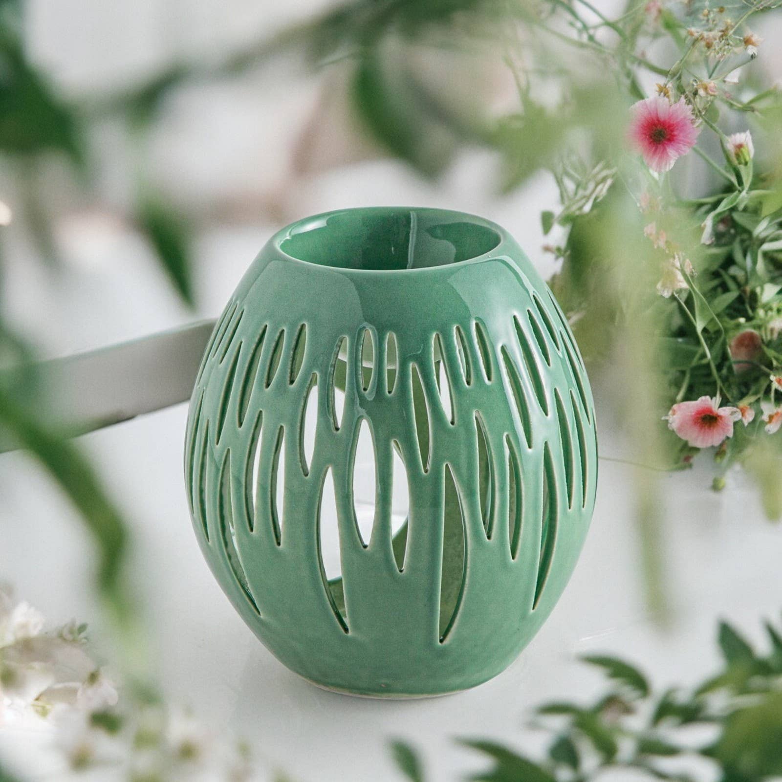 Zen'Arôme - Wholesale Oil Warmer - Ovali Olive ceramic wax warmer and melts8