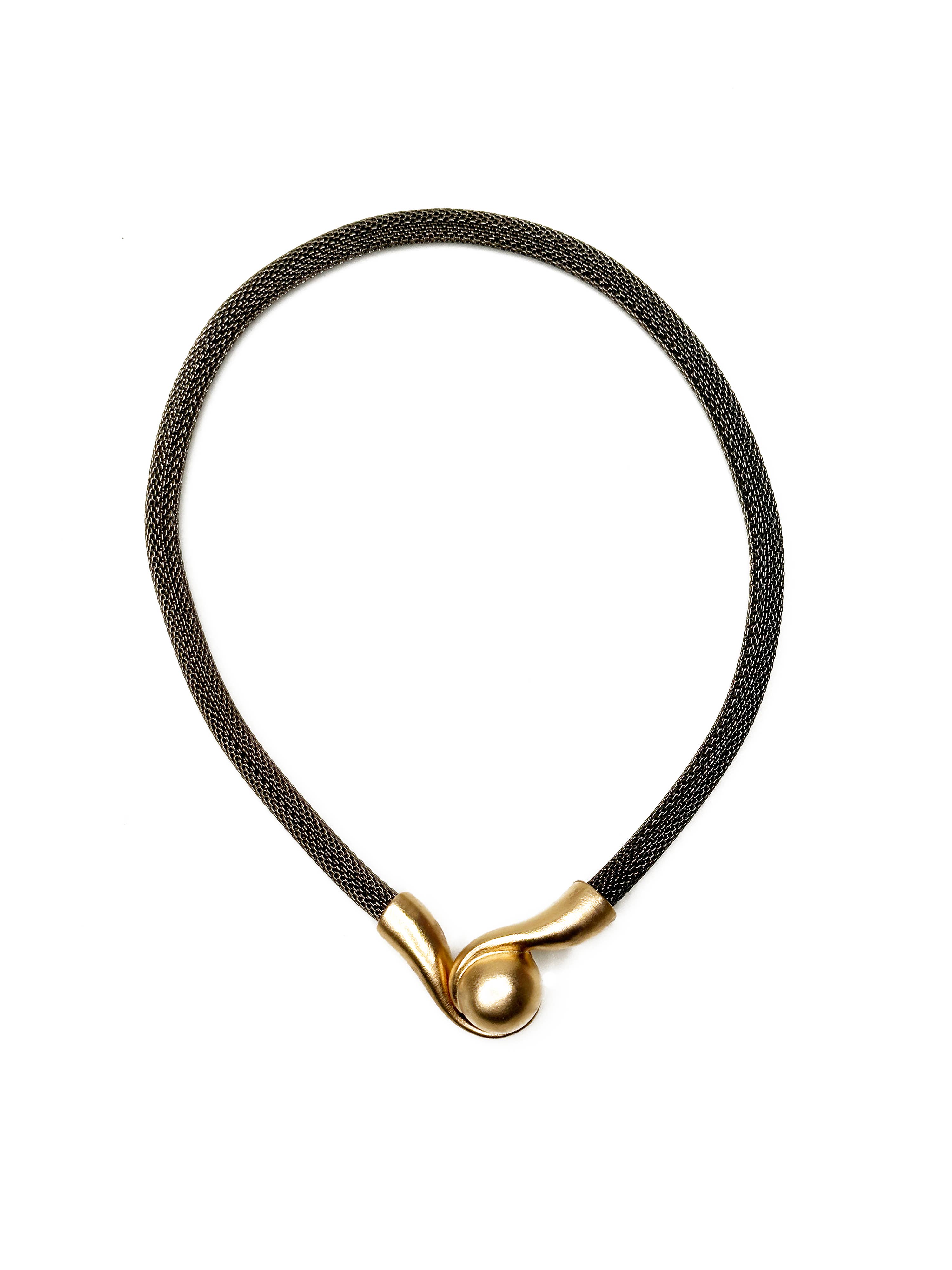 Erica Zap Designs - Wholesale Link & Chain Necklace - Mesh Necklace with Magnetic Swirl Ball Clasp1