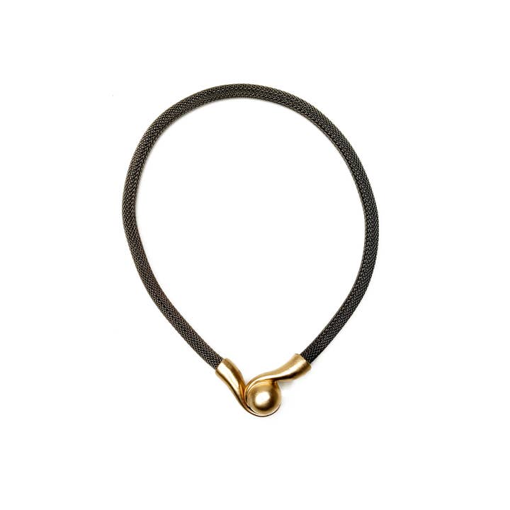 Erica Zap Designs - Wholesale Link & Chain Necklace - Mesh Necklace with Magnetic Swirl Ball Clasp1