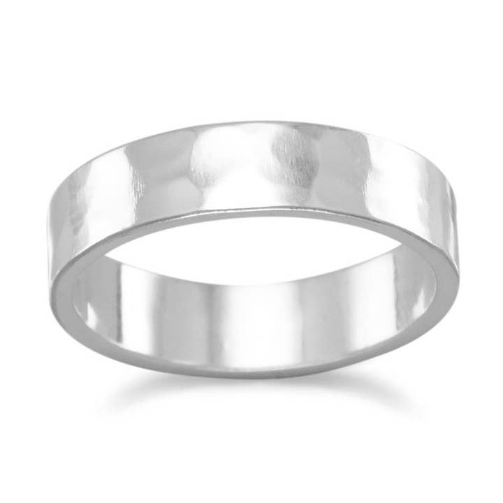 Hammered 5mm Band Ring for wholesale by Silver Stars Collection