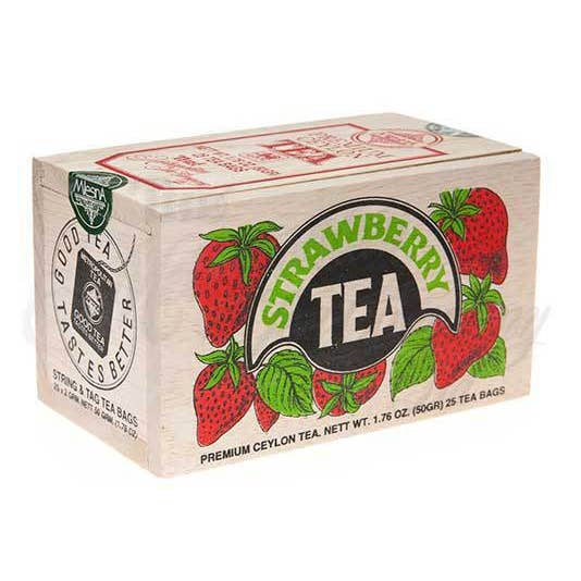 Thé à la Fraise avec Boîte en Bois Décorative (25 TBG) pour la vente par Richloam General Store