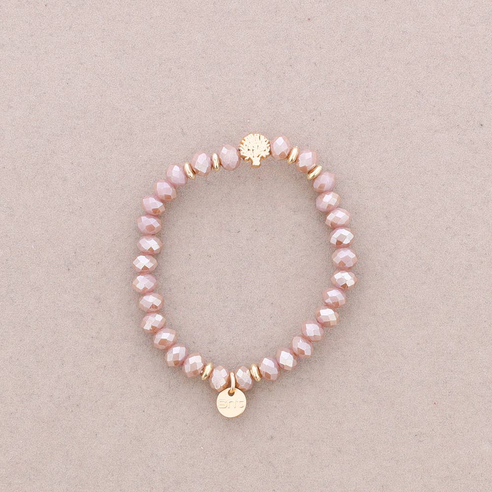 Sonata - Venta al por mayor Pulsera de cuentas - Pulsera Elastica Cristales Facetados Arbol Metal4