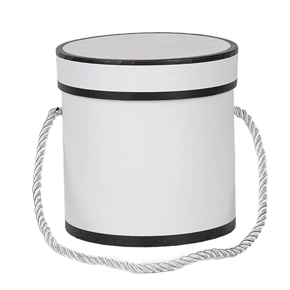 Clayre & Eef – wholesale Decorative box – 66009W Gift box Ø 12x12 cm White Cardboard Round1