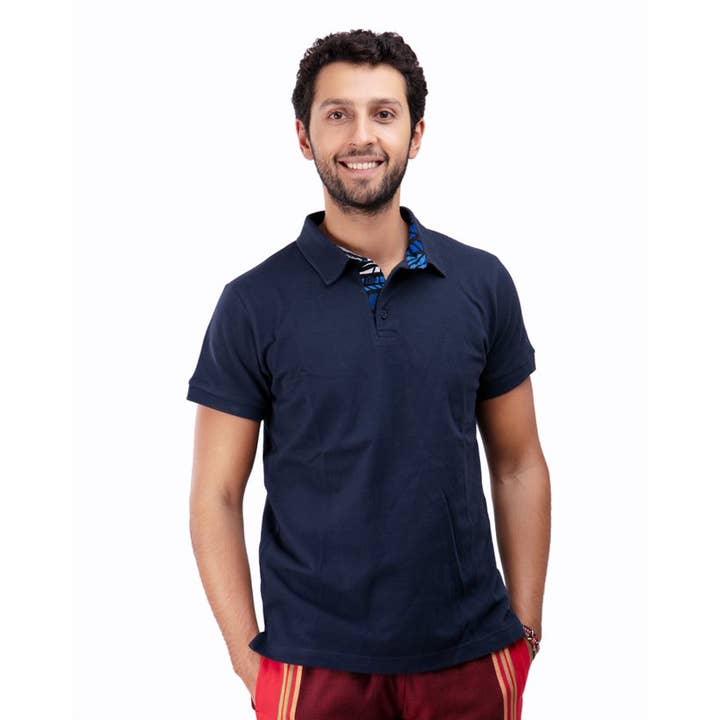 Polo Shirt Kitenge Fusion with Pocket for wholesale by Africulture