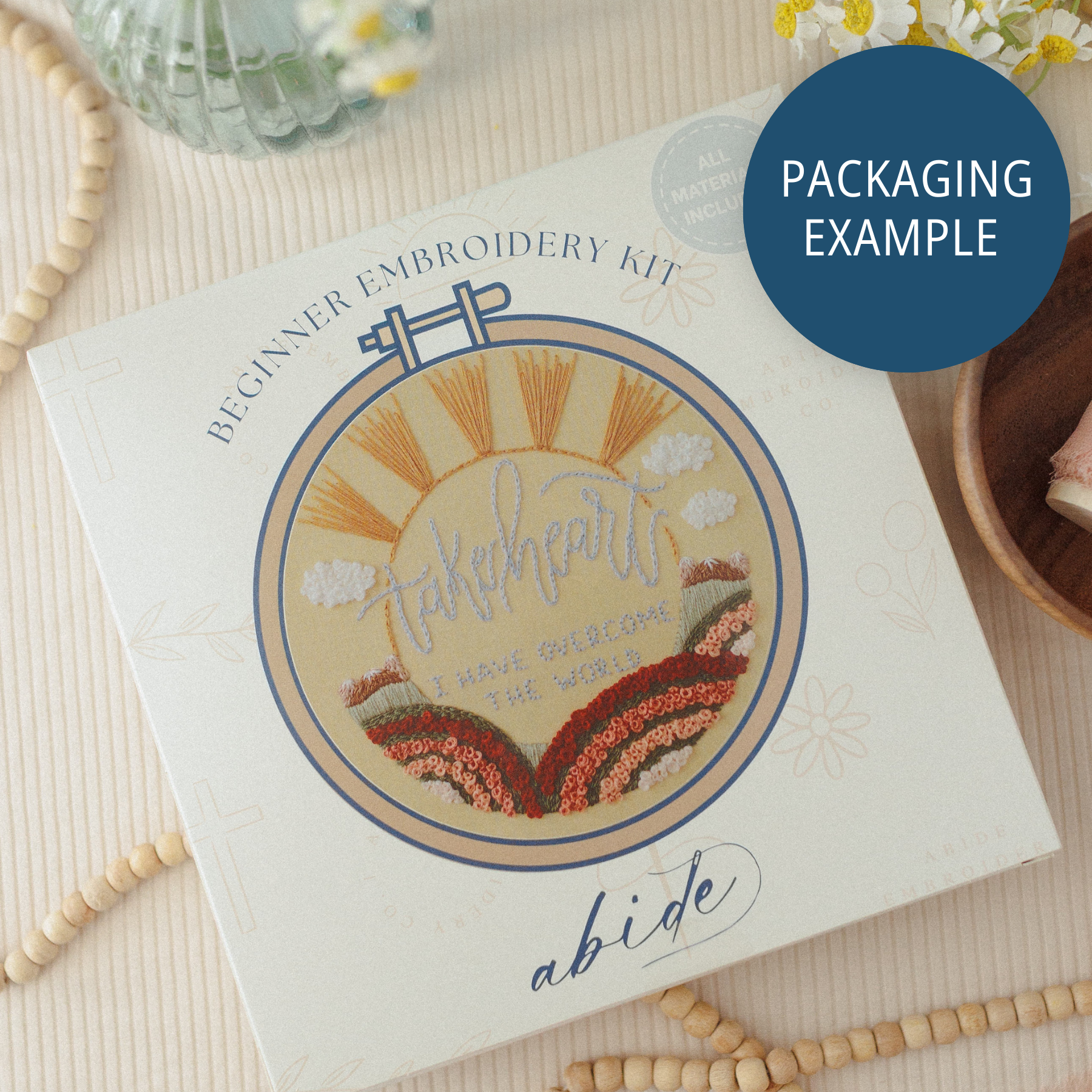 Abide Embroidery Co. - Wholesale Embroidery/Cross Stitch Supplies - “Fullness of Joy” Embroidery Kit (2025 Summer Stitch-Along)1