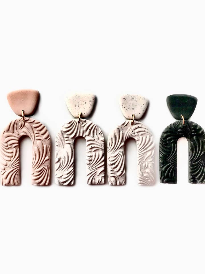 Black, White, or Tan Clay Earrings for wholesale by Clay by K