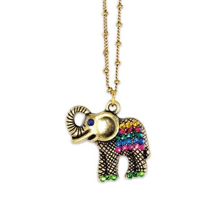 Bhavani Crystal Elephant Necklace for wholesale by Anne Koplik Designs, Inc.