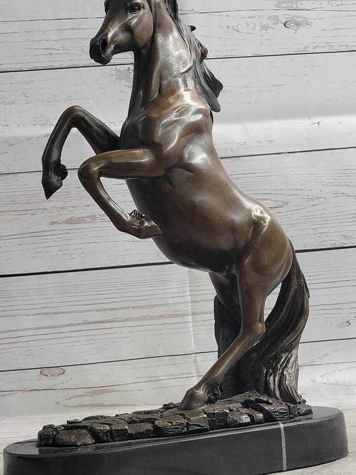 Opdrættende Hest Bronze Metal Statue Skulptur Equestrian Dekoration Gave Signeret Original Kunst for engroshandel hos Bronzhaus