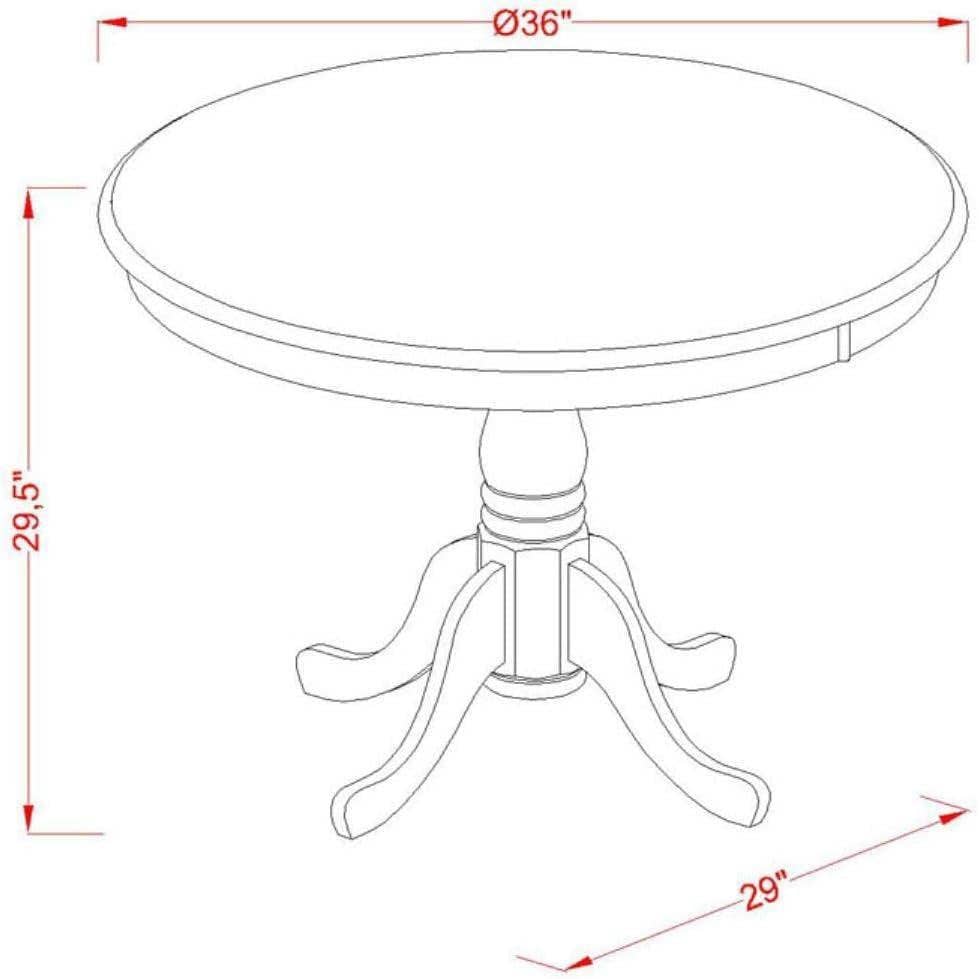 Ant Lwh Tp Antique 36 Inch Round Dining Table Linen White Pedestal for wholesale on Faire2