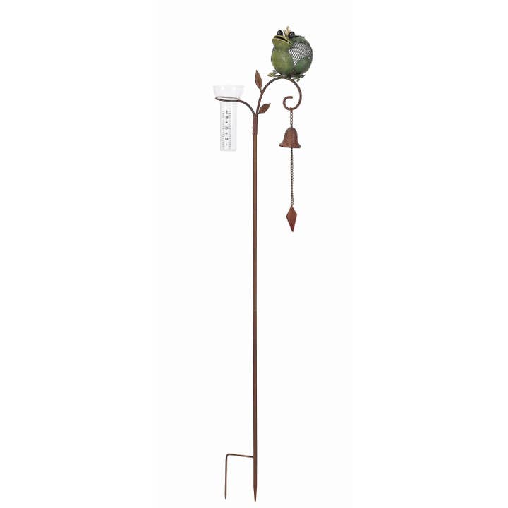 Continental Art Center - Wholesale Garden/Lawn Stake - Solar Rustic Metal Animal Rain Gauge Garden Stakes