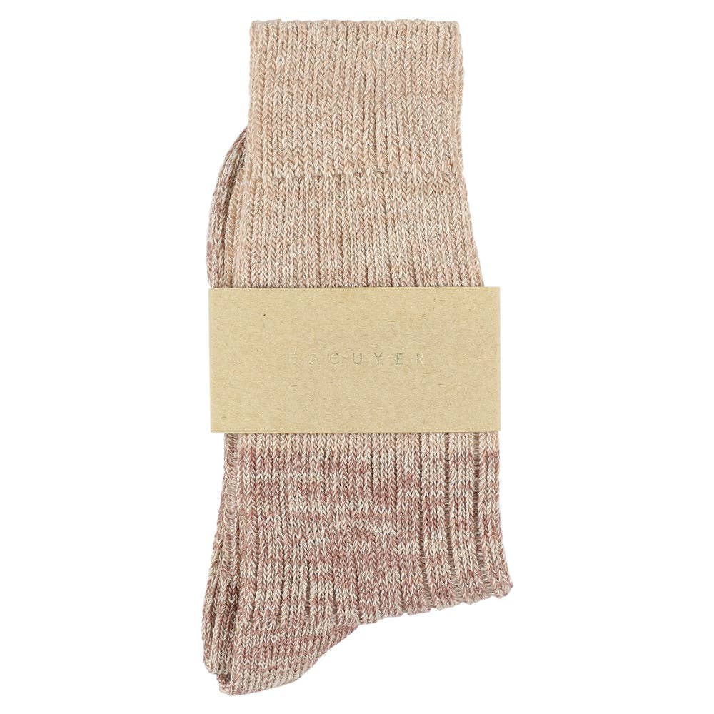 ESCUYER - Wholesale Socks - Women's - Women Melange Block Socks - Pink1