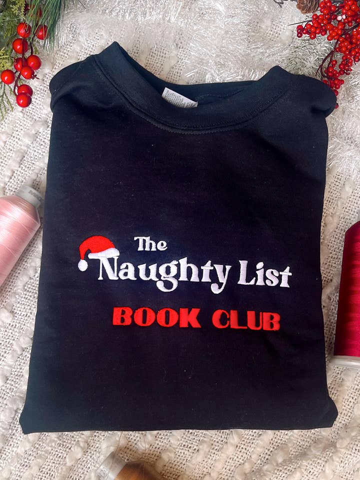 The Naughty List Book Club Sweatshirt for wholesale by Threaded By Sabrina
