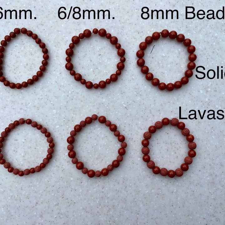 ShoGems – Engroshandel Perlearmbånd – Ædelsten & lavasten strækarmbånd 6/8 mm perler