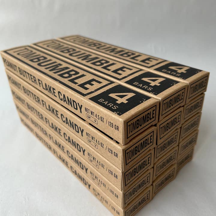 Oregon Bark - Wholesale Chocolate Box - Tom Bumble 4 Bar Box -Peanut Butter Flake Candy in Chocolate
