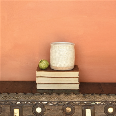 HomArt - Wholesale Plant Pot - Cheyenne Cachepot, Ceramic - Sm - White2