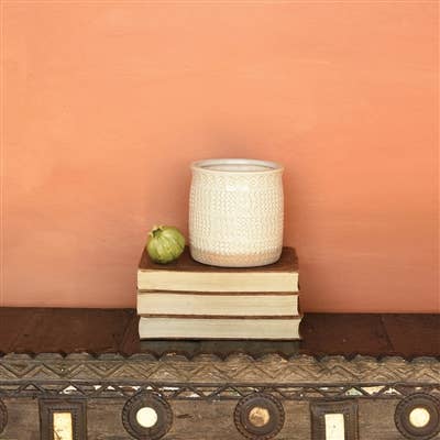 HomArt - Wholesale Plant Pot - Cheyenne Cachepot, Ceramic - Sm - White2