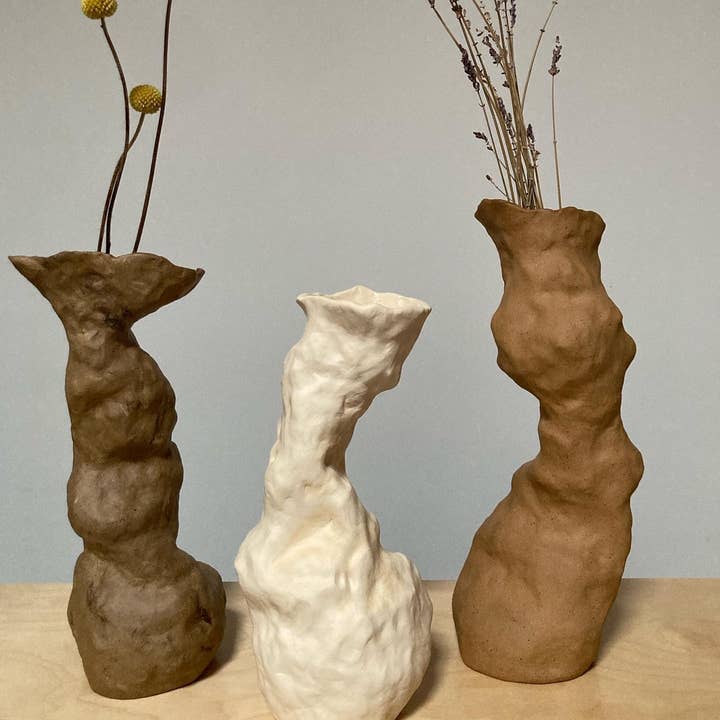 Abstract Lumpy Ceramic Vases for wholesale by soft form ceramics