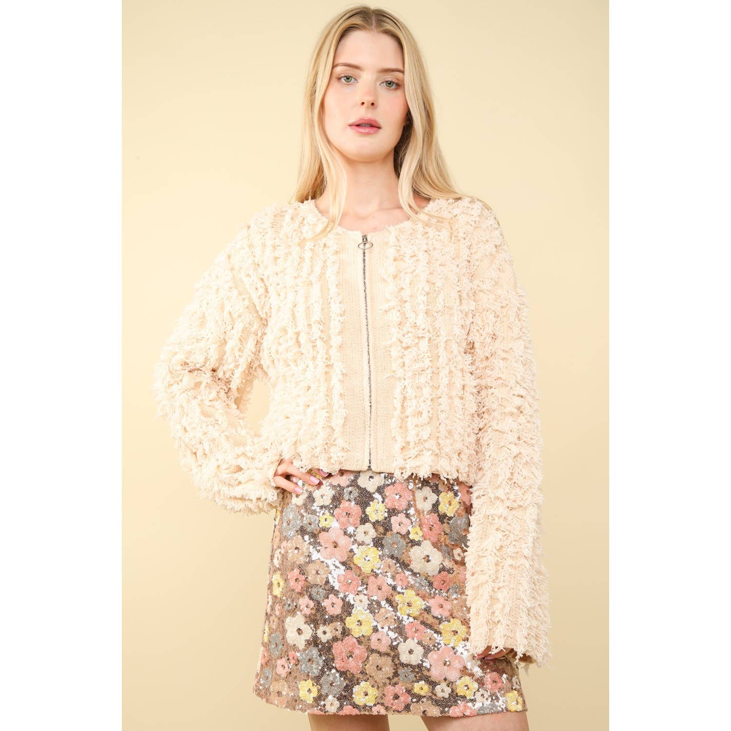 Apolline - Vente Cardigan – femme - Veste de vacances en tricot de laine Shaggy Soft Shaggy12