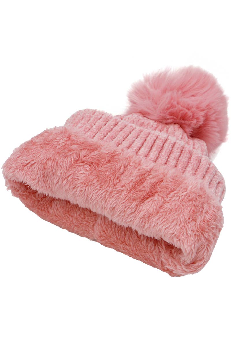 Cap Zone - Wholesale Beanie - Women's - Velvet Fleece Knitted Sherpa Fur Lined Beanies7