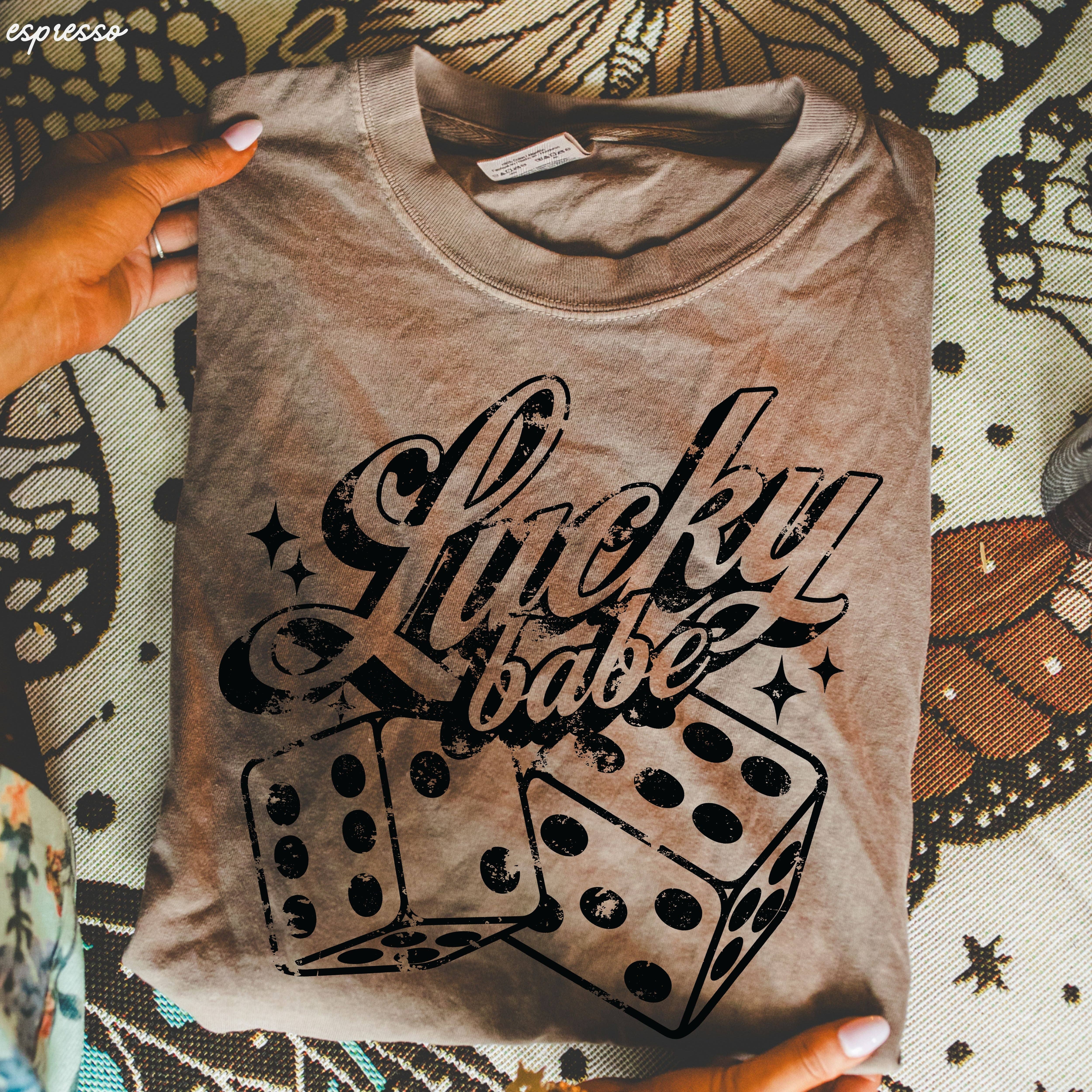 Chloe Vs Tank - Wholesale T-Shirt (Graphic) - Unisex - Lucky Babe Dice Comfort Colors Tee *8 Colors (S-3X)3