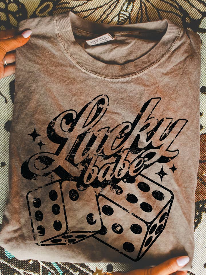 Chloe Vs Tank - Wholesale T-Shirt (Graphic) - Unisex - Lucky Babe Dice Comfort Colors Tee *8 Colors (S-3X)3