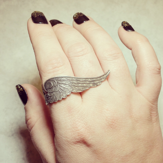 Jenna Scifres Handmade Jewelry - Wholesale Cocktail/Statement Ring - Silver Wing Ring2