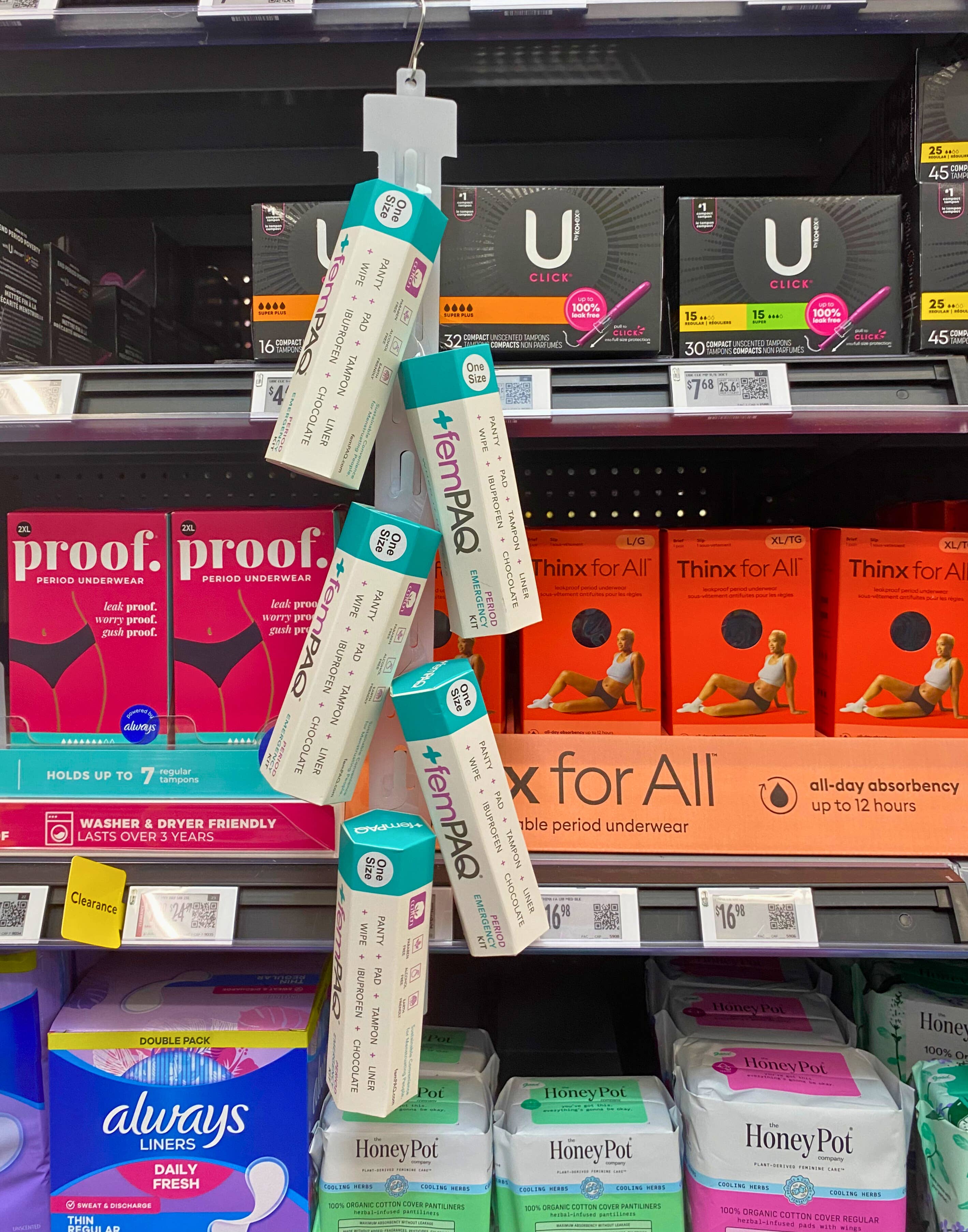 femPAQ Inc. – wholesale Menstrual pad/liner – Period Emergency Kit 6