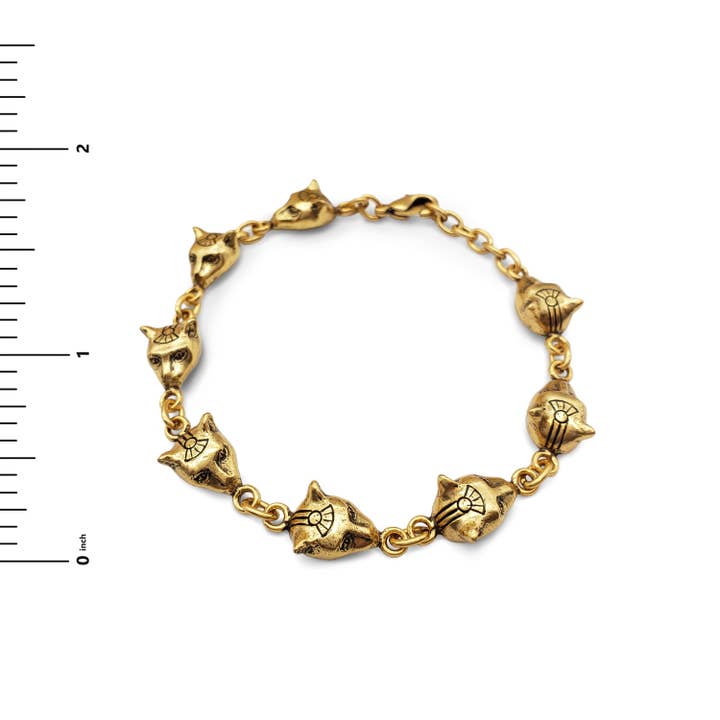 Discoveries, Inc. – Großhandel Glieder- & Kettenarmband – Ägyptisches Katzenkopf-Armband - Gold - Bastet-Göttin2