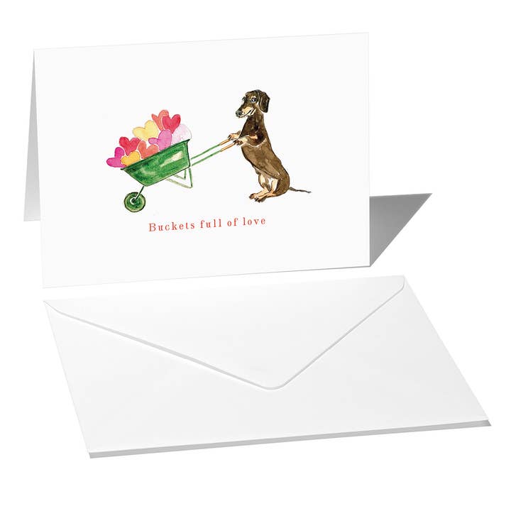 Langelütje - Folded Card "Dachshund - Buckets Full of Love" DIN A6 for wholesale by 17;30