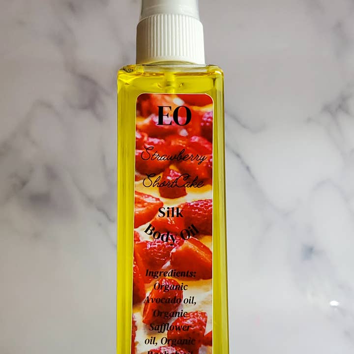 Strawberry ShortCake Seidenkörperöl (unbeschriftet) für den Großhandel von EVERYTHING ORGANIX