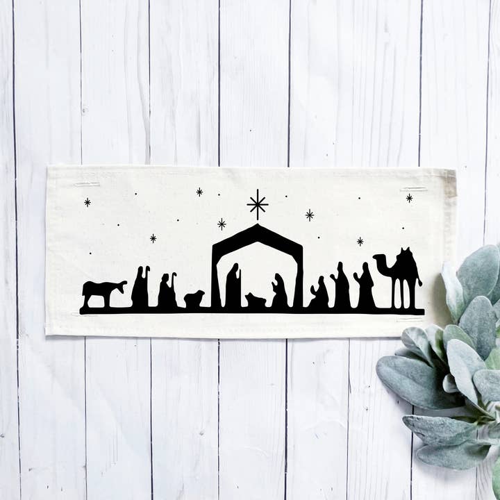 Panneau de vacances : Noël Religieux Hiver Jésus NATIVITÉ pour la vente par PillowPanels