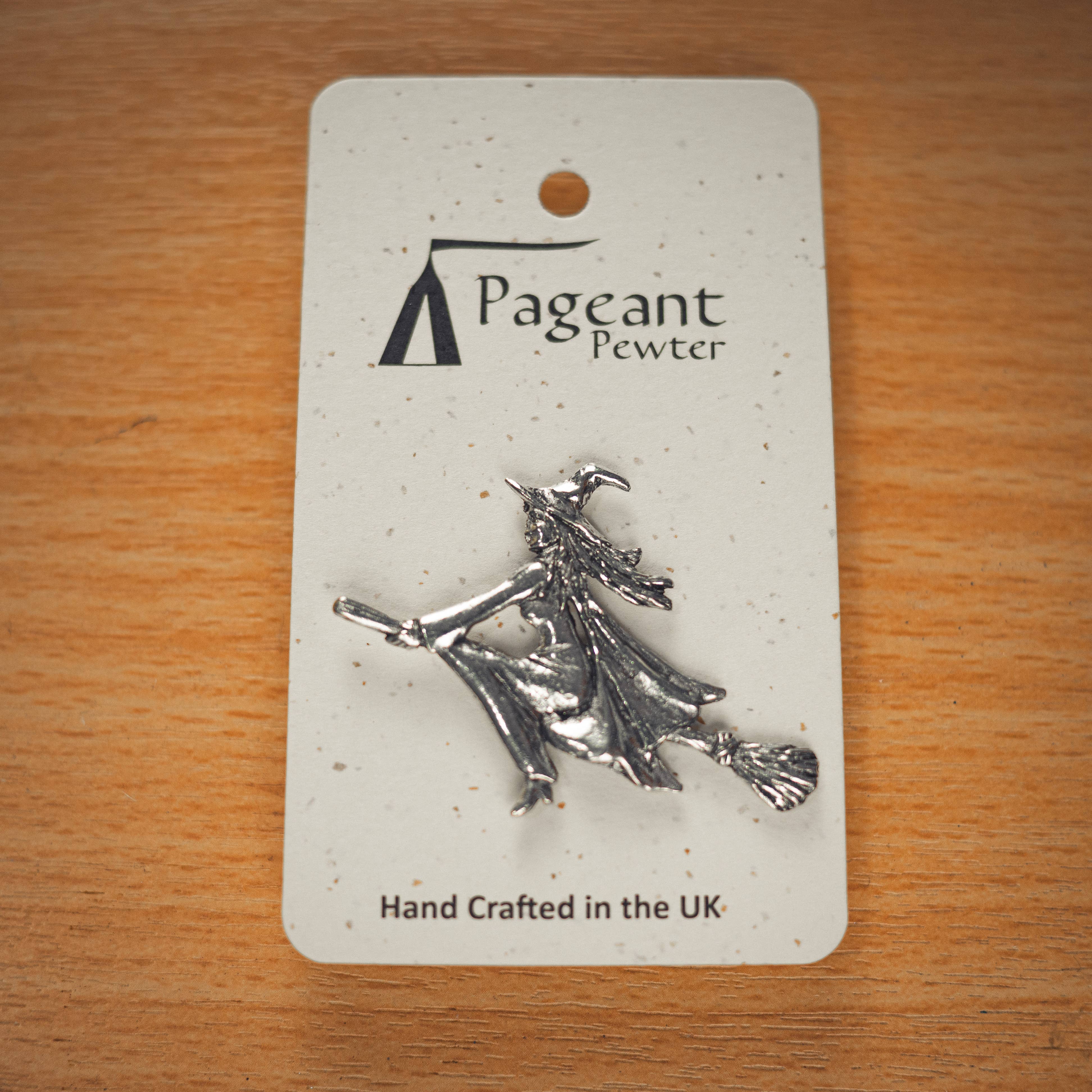 Pageant Pewter – wholesale Lapel pin/button – Witch Pewter Pin Badge1