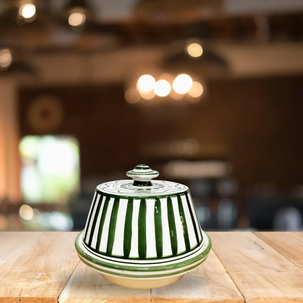 High crafty - Wholesale Cooking Pot - 🟢 Luxurious Moroccan Green Striped Tagine – Authentic Handm1