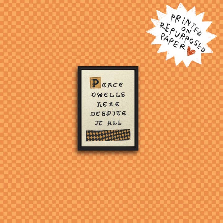 ♻️ PEACE DWELLS HERE (simple) Art Print for wholesale by RANI BAN CO